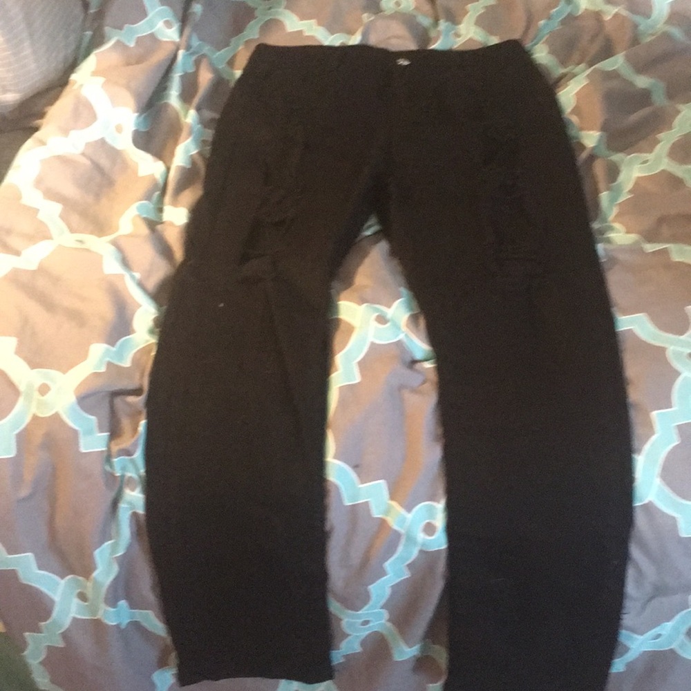 Ripped jean leggings